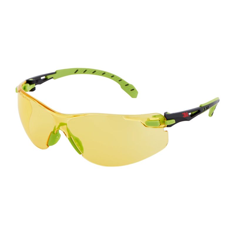 3M™ Solus™ 1000 Okulary ochronne, zielono/czarne oprawki, powłoka odporna na zaparowanie/zarysowanie Scotchgard™ (K i N), żółte soczewki, S1203SGAF-EU, 20 szt./opakowanie