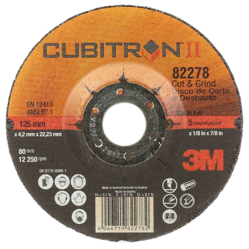3M™ Cubitron™ II Tarcza do cięcia i szlifu T27, 125 mm x 4.2 mm x 22.23 mm