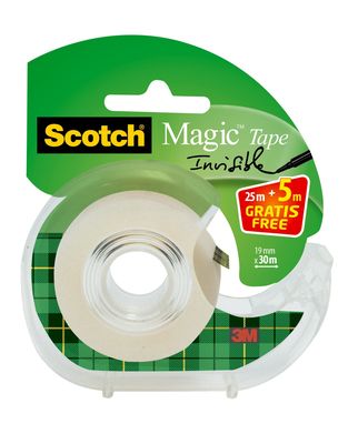Taśma samoprzylepna Scotch® Magic™, matowa, na podajniku, 19mm x 25m + 5m gratis