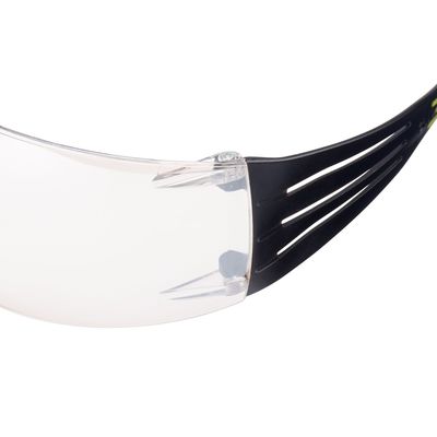 3M™ SecureFit™ 400 Okulary ochronne, czarno/zielone oprawki, powłoka odporna na zarysowanie, niebieskie lustrzane soczewki I/O, SF410AS-EU, 20 szt./opakowanie