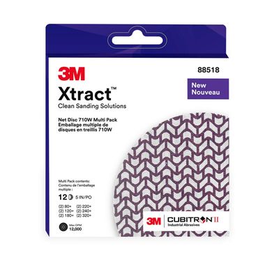 3M Xtract™ Cubitron™ II Net Disc 710W, Multi-Grade, 127 mm x NH, 80+, 120+, 180+, 220+, 240+, 320+, Multi-pack