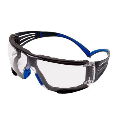 3M™ SecureFit™ 400 Okulary ochronne, niebiesko/szare oprawki, piankowa wkładka, powłoka odporna na zaparowanie/zarysowanie Scotchgard™ (K i N), przezroczyste soczewki, SF401SGAF-BLU-F-EU, 20 szt./opak