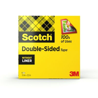 Taśma Scotch® dwustronie klejąca, niebrudząca alternatywa dla kleju, 19mm x 33m, 665